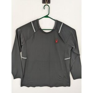 Spyder Men's Active Long Sleeve Tee T-Shirt ProWeb Microfleece Black Large, NEW